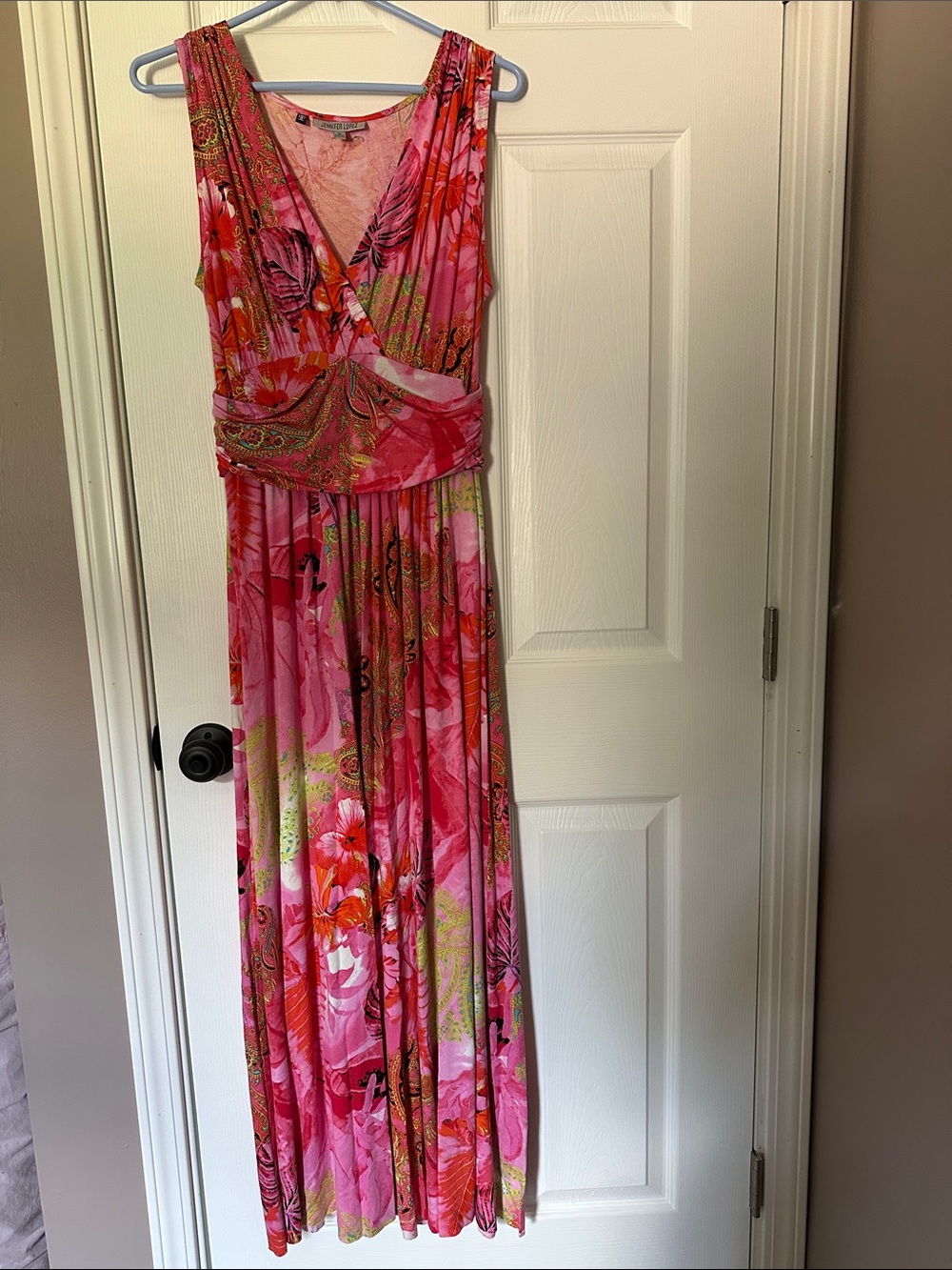 Jennifer Lopez Pink Floral Printed Maxi Dress
